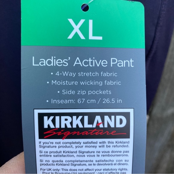 Women Kirkland Ladies Active Pants XL Stretch Wicking Pockets Purple - Picture 9 of 10
